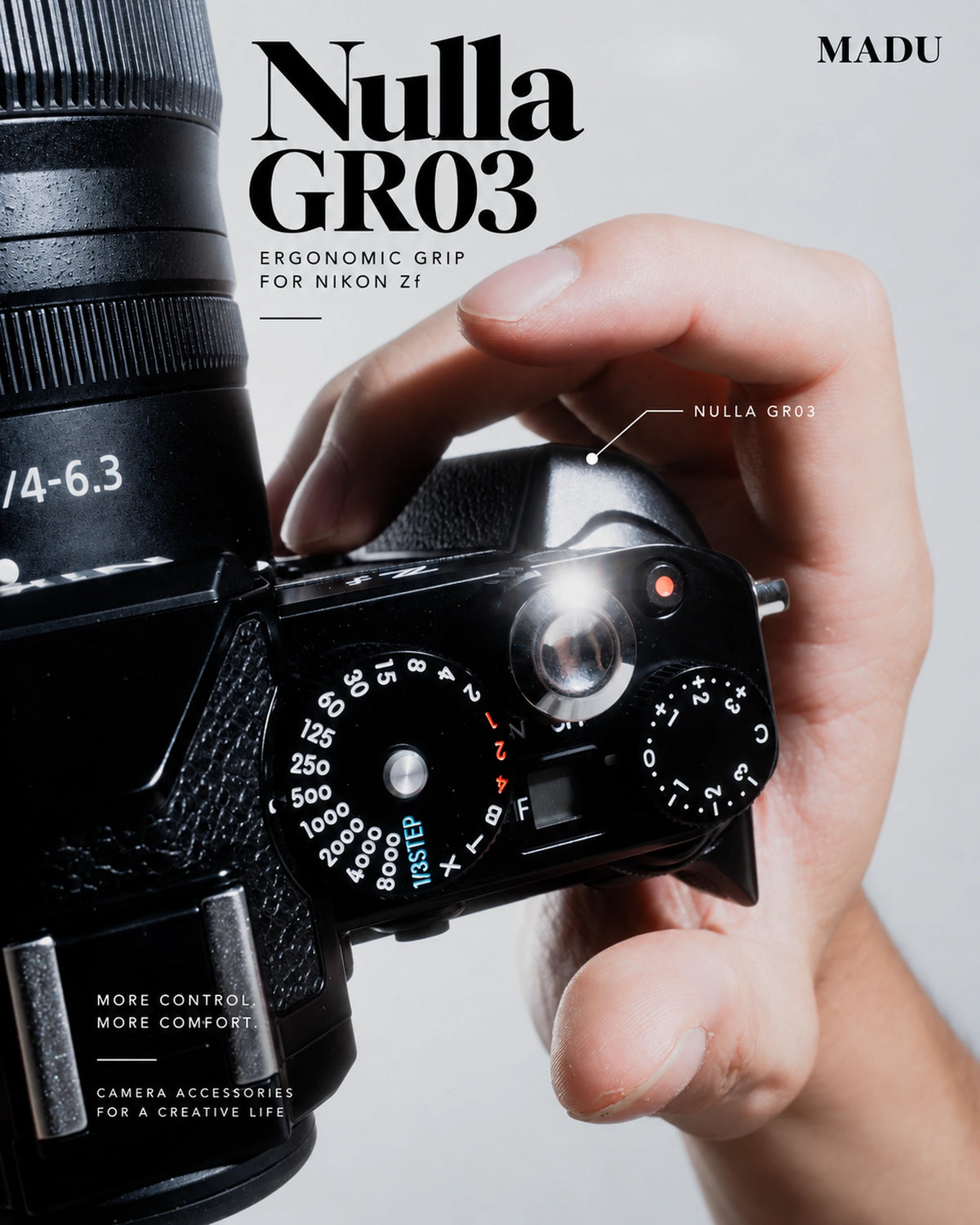 NULLA GR03 × MADU Matching Leather Grip for Nikon Zf